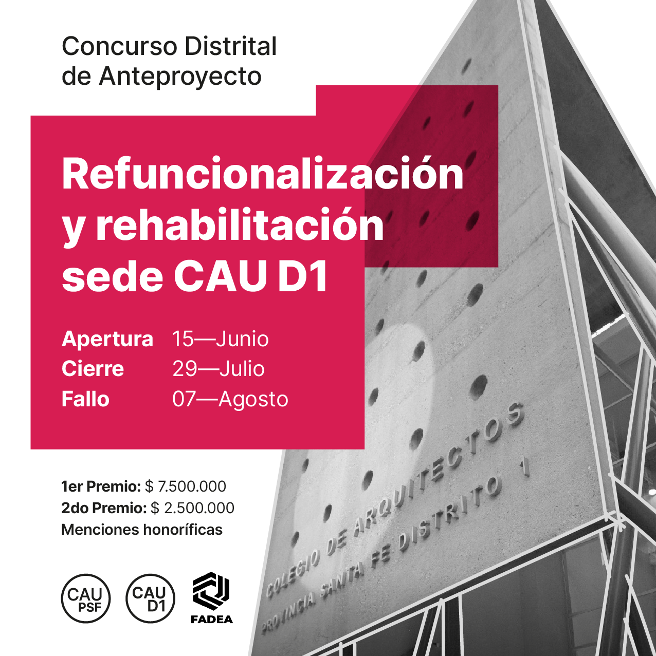Concurso Distrital de Anteproyecto: Refuncionalización y rehabilitación Energética Sede CAU D1 