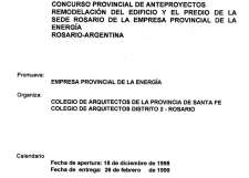 CONCURSO PROVINCIAL ABIERTO DE ANTEPROYECTO PARA LA REMODELACION DEL EDIFICIO Y PREDIO DE LA SEDE ROSARIO DE LA EMPRESA PROVINCIAL DE LA ENERGIA